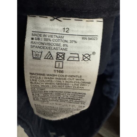 Old Navy Pixie Hi Rise Navy Blue Khaki Pants, Size 12 - Picture 5 of 5